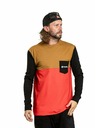 Meatfly Meatfly pánske tričko s dlhým rukávom Harvey Gold Brown/Bright Red | Hnedá | Veľkosť