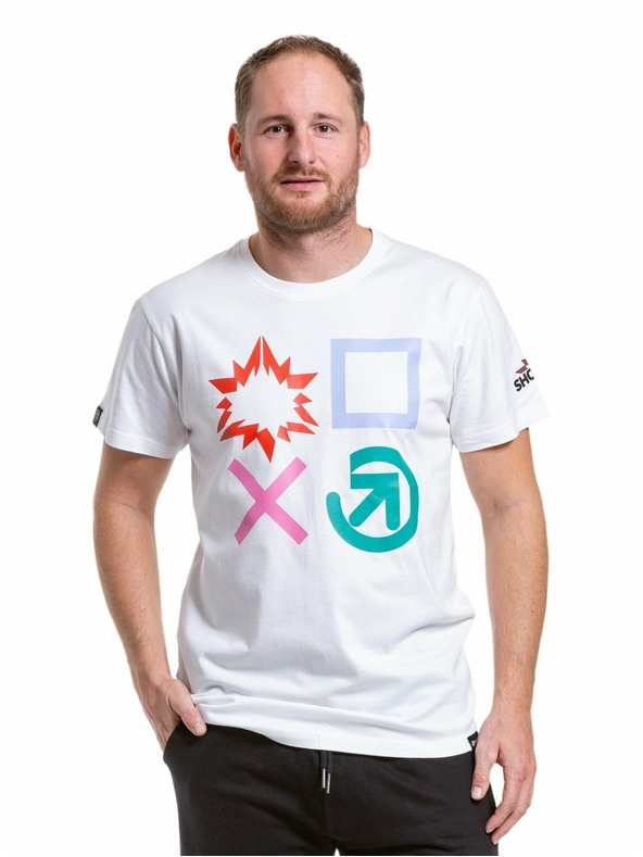 Meatfly Meatfly pánske tričko Big Shock Gameon White | Biela | Veľkosť