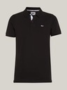 Tommy Jeans Pánska čierna polokošeľa Tommy Jeans Pure Organic Slim Fit Polo BDS Black