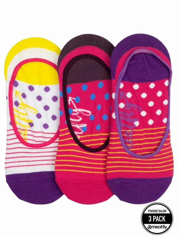 Meatfly Meatfly ponožky Low Socks Triple Pack Yellow Stripe | Žltá | Veľkosť