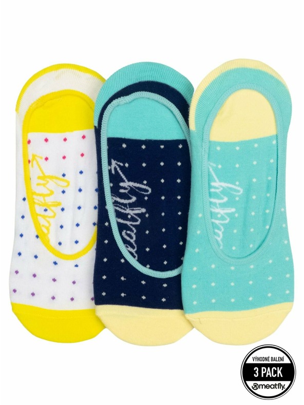 Meatfly Meatfly ponožky Low Socks Triple Pack Yellow Dots | Žltá | Veľkosť