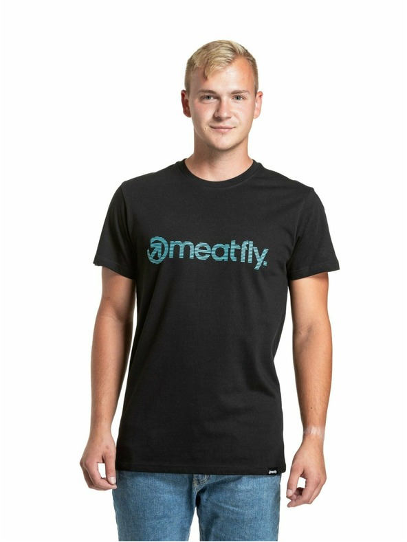 Meatfly Meatfly pánske tričko Striped Logo Black | Čierna | Veľkosť S | 100% bavlna