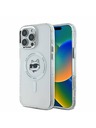 Karl Lagerfeld Karl Lagerfeld IML Hlava Choupette Kovový rám MagSafe Zadný kryt pre iPhone 16 Pro Max Priehľadný