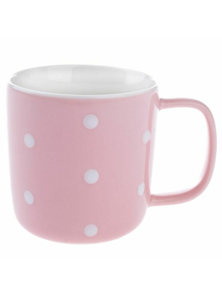 Casa de Engel Porcelánový hrnček, ružový s bodkami, 370ml, 6/36