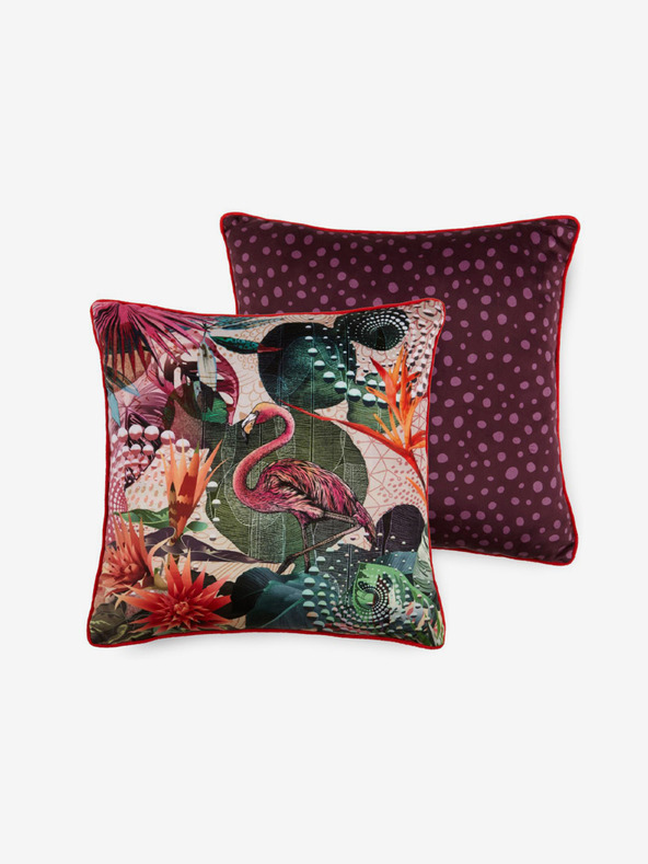 Hip Bedding Fialový vzorovaný obojstranný vankúš s výplňou Hip Bedding Sirke