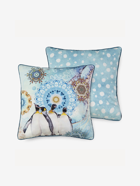 Hip Bedding 48 cm - Svetlomodrý vzorovaný obojstranný vankúš Home Hip Pinga