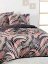 Kvalitex Francúzske bavlnené obliečky do postieľky DELUX 240x220, 70x90cm PALMA sivá