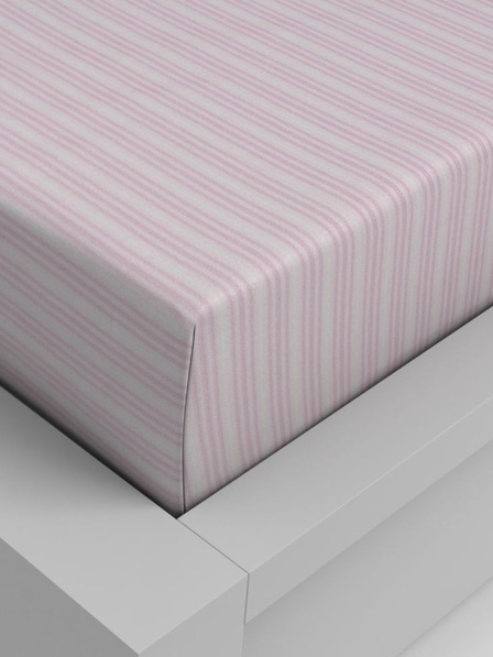 Kvalitex Bavlnené napínacie prestieradlo 200x200cm ružový pruh Kvalitex