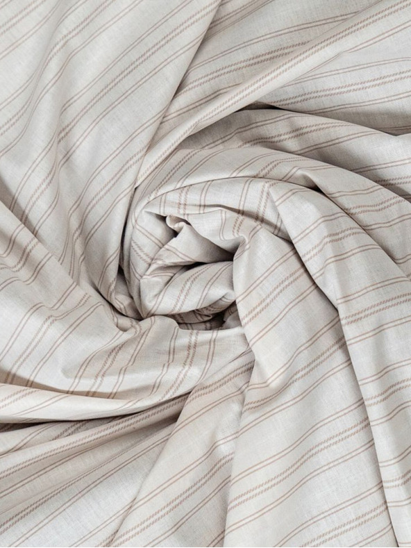 Kvalitex Bavlnené napínacie prestieradlo 120x200cm béžový prúžok Kvalitex