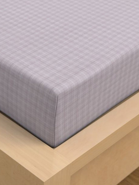 Kvalitex Saténové prestieradlo Luxury Collection 100x200cm Káro fialové Kvalitex