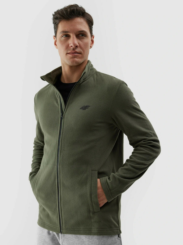 4F Pánska fleece mikina regular so stojačkou 4F