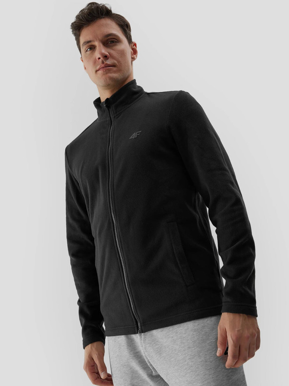 4F Pánska fleece mikina regular so stojačkou 4F