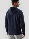 4F Pánska fleece mikina regular s kapucňou 4F