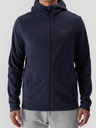 4F Pánska fleece mikina regular s kapucňou 4F