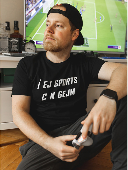 ZOOT.Original Čierne pánske tričko ZOOT Original Í EJ SPORTS C N GEJM