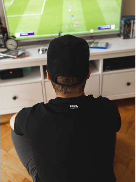 ZOOT.Original Čierne pánske tričko ZOOT Original Í EJ SPORTS C N GEJM
