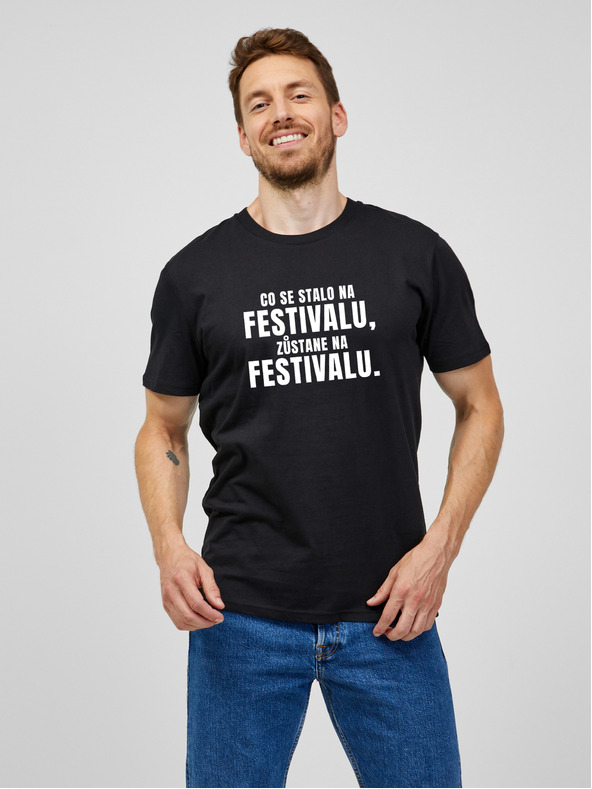 ZOOT.Original Čierne pánske tričko ZOOT.Original Čo sa stane na festivale, zostane na festivale