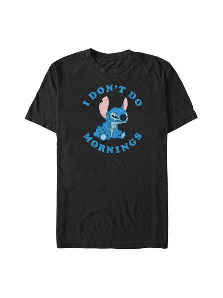 ZOOT.Fan Čierne tričko Disney Stitch Mornings