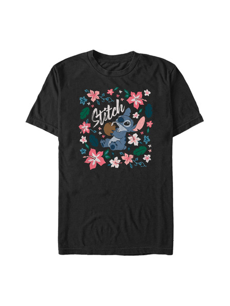 ZOOT.Fan Čierne tričko Disney TROPICAL STITCH