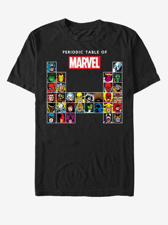 ZOOT.Fan Čierne unisex tričko ZOOT.Fan Marvel Periodic Marvel