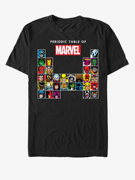ZOOT.Fan Čierne unisex tričko ZOOT.Fan Marvel Periodic Marvel