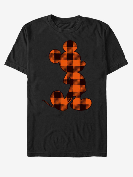 ZOOT.Fan Čierne unisex tričko Disney Autumn Buffalo Check Mickey