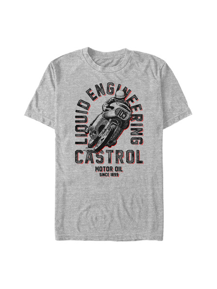 ZOOT.Fan Melírované sivé tričko Castrol Retro Motorbike