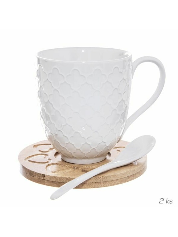 Casa de Engel Porcelánový hrnček + podšálka + lyžička - sada 2, 0/12