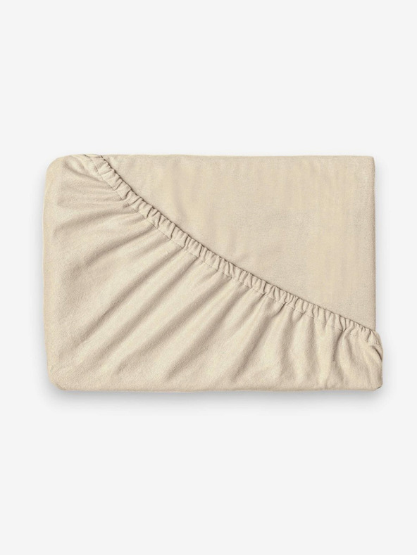 Kvalitex Flanelové napínacie prestieradlo 100x200cm svetlo béžová