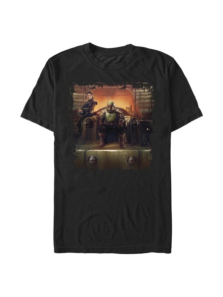 ZOOT.Fan Čierne pánske tričko Star Wars Boba Painterly Throne