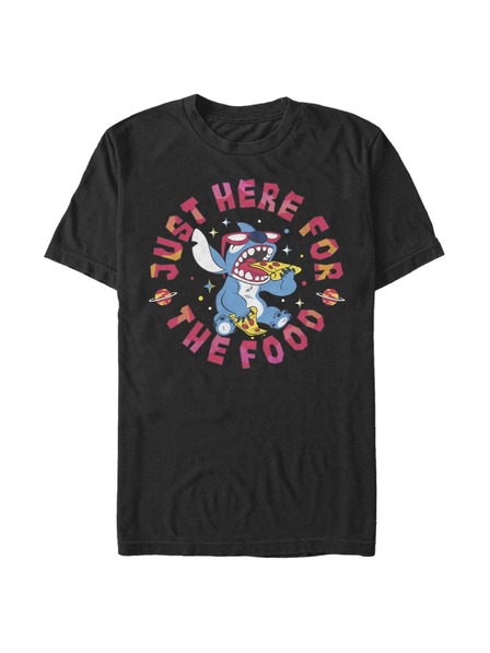 ZOOT.Fan Black Men's T-Shirt Disney Classics Stitch Pizza
