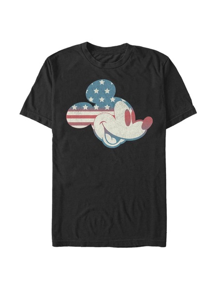 ZOOT.Fan Black Men's T-Shirt Disney Mickey Americana Flag Fill