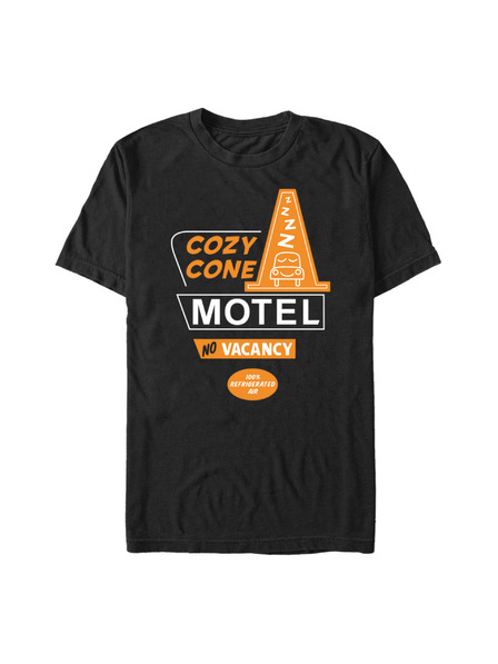 ZOOT.Fan Black Men's T-Shirt Pixar Cozy Cone Motel