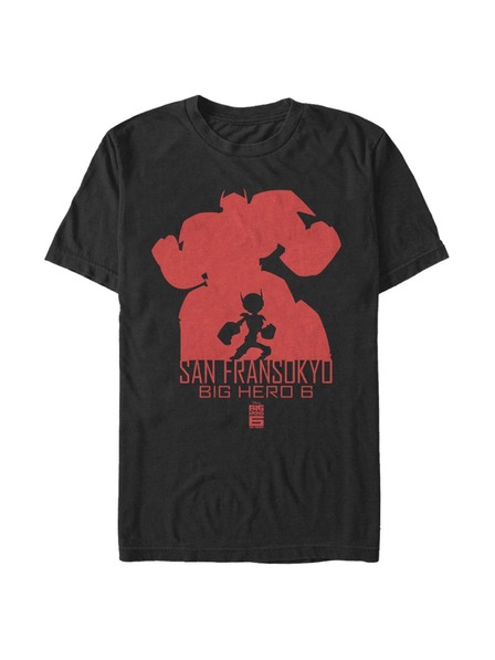 ZOOT.Fan Čierne pánske tričko Disney Silhouette Baymax