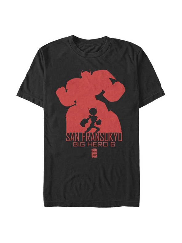 ZOOT.Fan Čierne pánske tričko Disney Silhouette Baymax