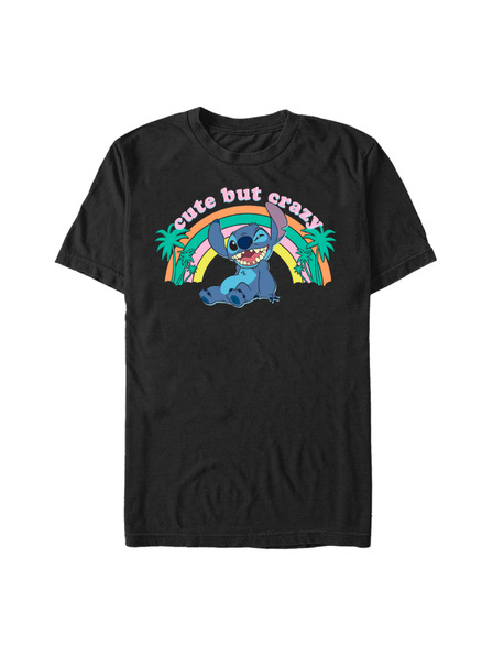 ZOOT.Fan Čierne tričko Disney Kawaii Stitch