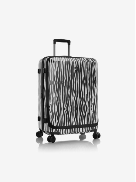 Heys Bielo-čierny cestovný kufor so zvieracím vzorom Heys EZ Fashion M Zebra