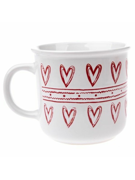Casa de Engel Keramický hrnček so srdcami, biely, 450ml, 6/36