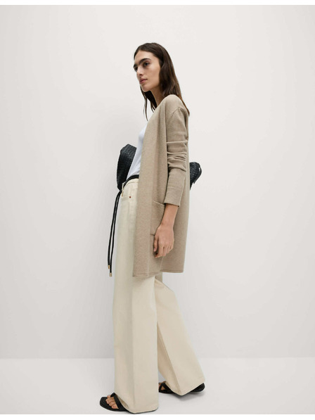 Marks & Spencer Štruktúrovaný dlhý kardigán bez zapínania Marks & Spencer hnedá