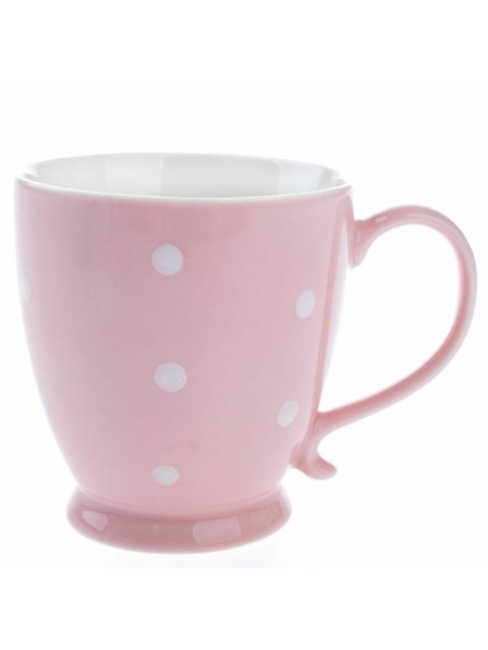 Casa de Engel Porcelánový hrnček, ružový s bodkami, 440ml, 6/36