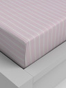 Kvalitex Bavlnená napínacia plachta 120x200cm ružový prúžok Kvalitex