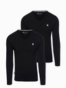 Ombre Clothing Pánska súprava s dlhým rukávom V-NECK - mix 2-pack V3 Z87 Ombre Clothing