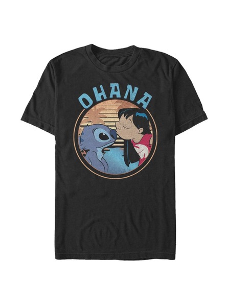 ZOOT.Fan Čierne pánske tričko Disney Lilo And Stitch Ohana
