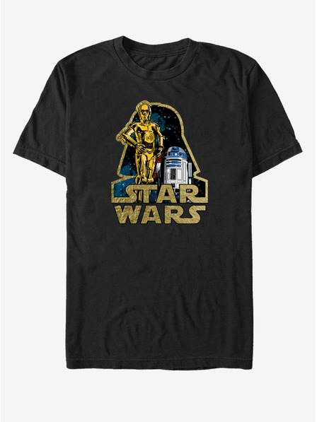 ZOOT.Fan Čierne unisex tričko Star Wars Shiny Droids