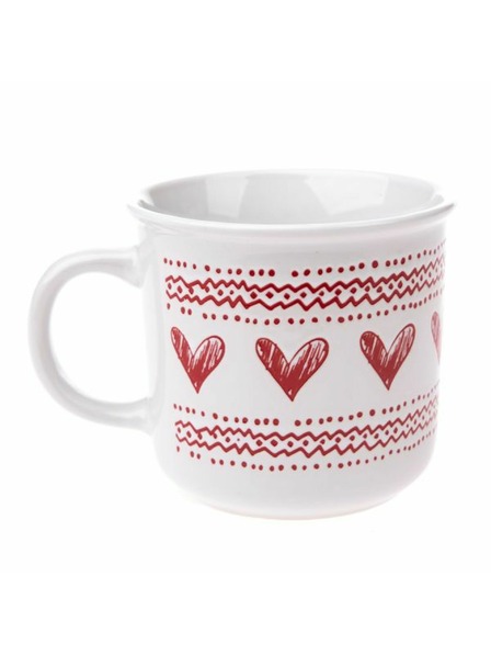 Casa de Engel Keramický hrnček so srdcami, biely, 450ml, 6/36