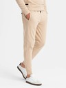 Ombre Clothing Pánska bavlnená mikina BASIC + tepláky béžová Ombre Clothing