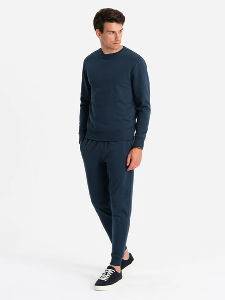 Ombre Clothing BASIC pánska bavlnená mikina BASIC tmavosivá Ombre Clothing