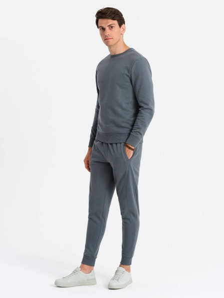 Ombre Clothing Pánska bavlnená mikinová súprava BASIC grafitová Ombre Clothing