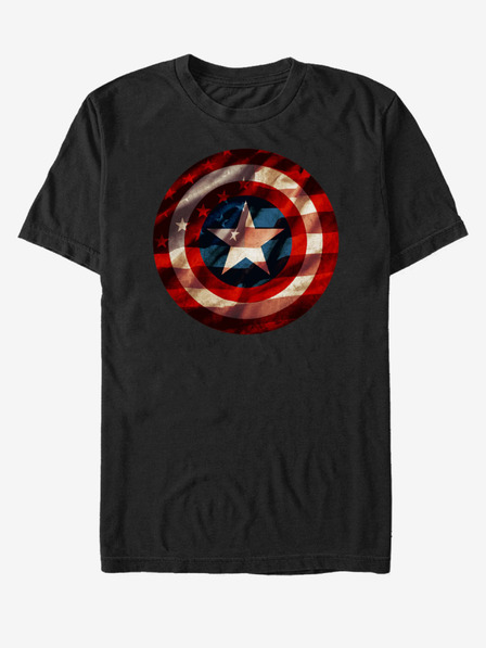 ZOOT.Fan Čierne unisex tričko ZOOT.Fan Marvel Flag Shield