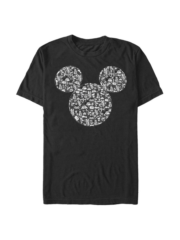 ZOOT.Fan Black Men's T-Shirt Disney Mickey Icons Fill
